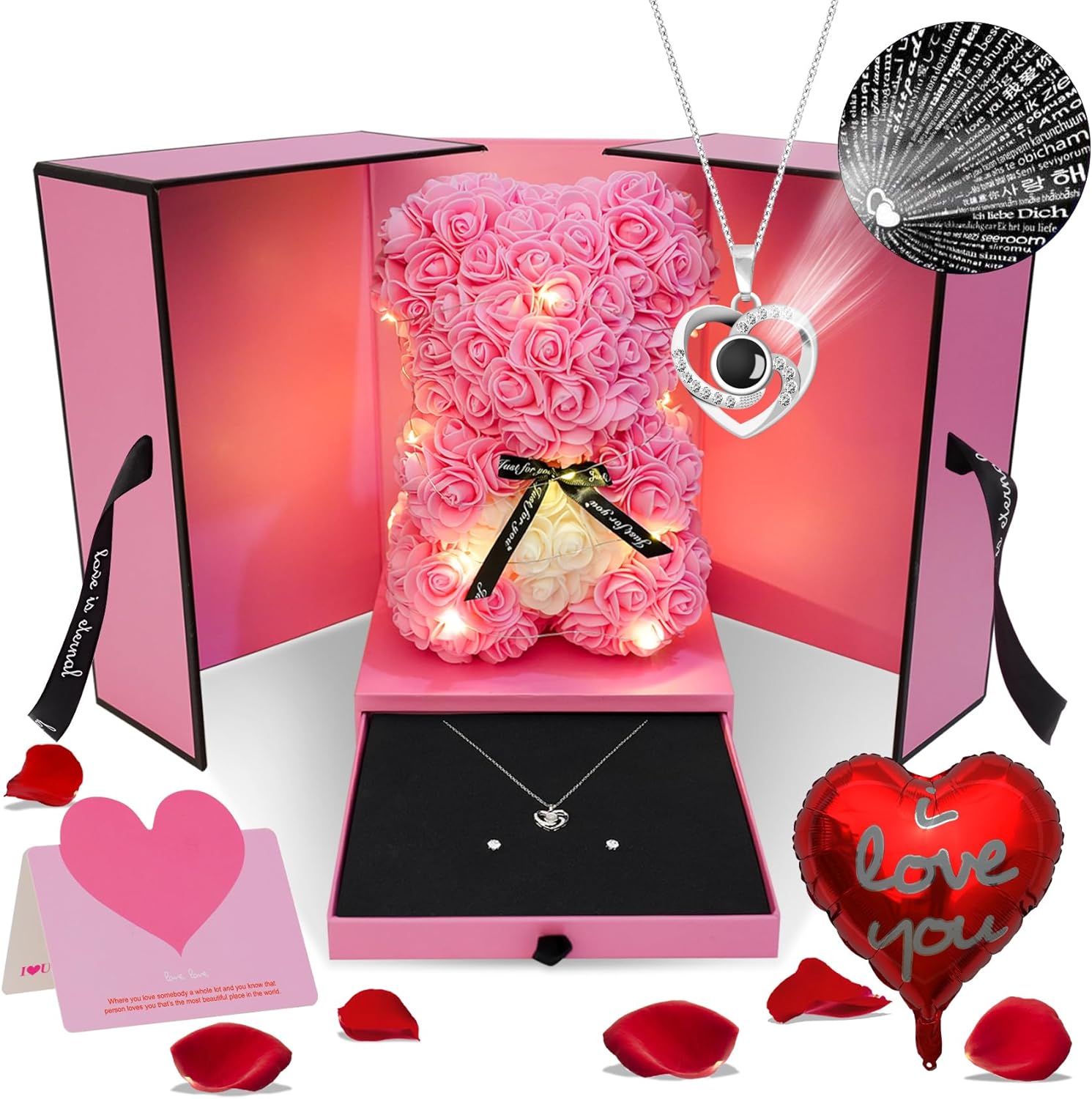 Eternal Embrace Lighted Rose Bear❤️